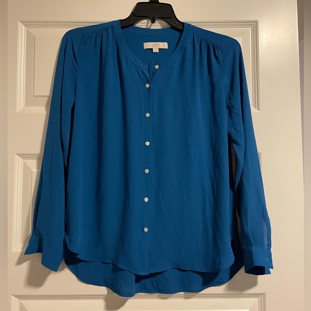 NEW - Ann Taylor Loft Blouse - Blue - Small